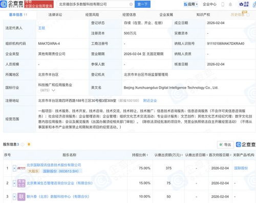 國聯股份攜手多方在京成立數智科技公司，深耕數字文化創意服務